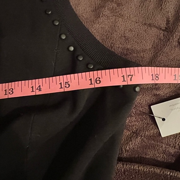 CLASSIQUES ENTIER Nordstrom Black Studded Italian Ponte Knit Skirt Dress 8 NWT - Picture 6 of 13